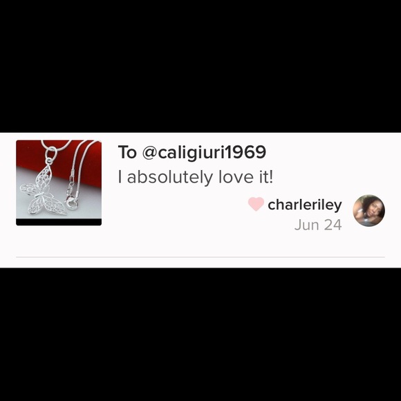 New! Sterling Silver Butterfly Pendant Necklace - Picture 8 of 8